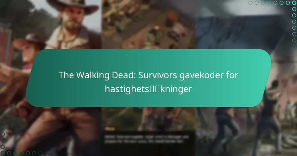 The Walking Dead: Survivors gavekoder for hastighetsøkninger