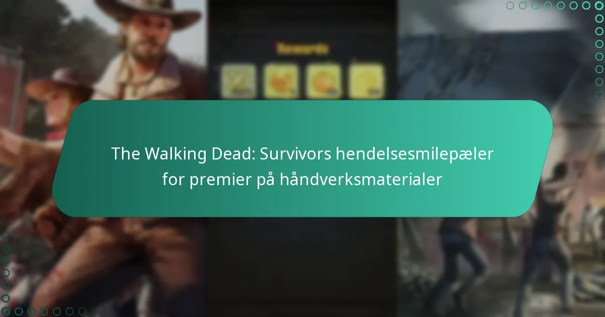 The Walking Dead: Survivors hendelsesmilepæler for premier på håndverksmaterialer